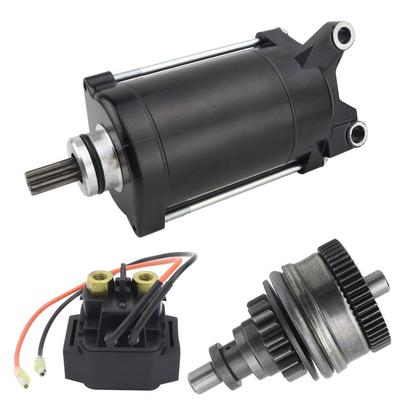 Soarider Starter & Bendix & Relay for Yamaha WaveRunner 02-08 GP800 XA800 XLT800 GP1200 SV1200 SUV1200 XA1200 XLT1200 GP1300 GP1300R, Boat 02-05 LST1200 LS2000 LX2000 LX210 AR210, 63M-81800-00-00 - Image 1